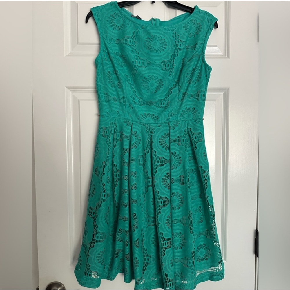 Roz & Ali Turquoise Lace Mini Dress